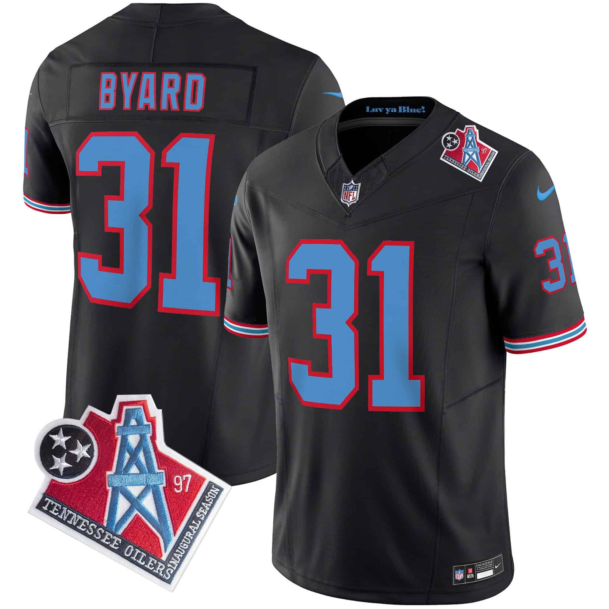 Men Tennessee Titans 31 Byard Black 1997 Throwback 2024 Nike Limited Vapor NFL Jersey